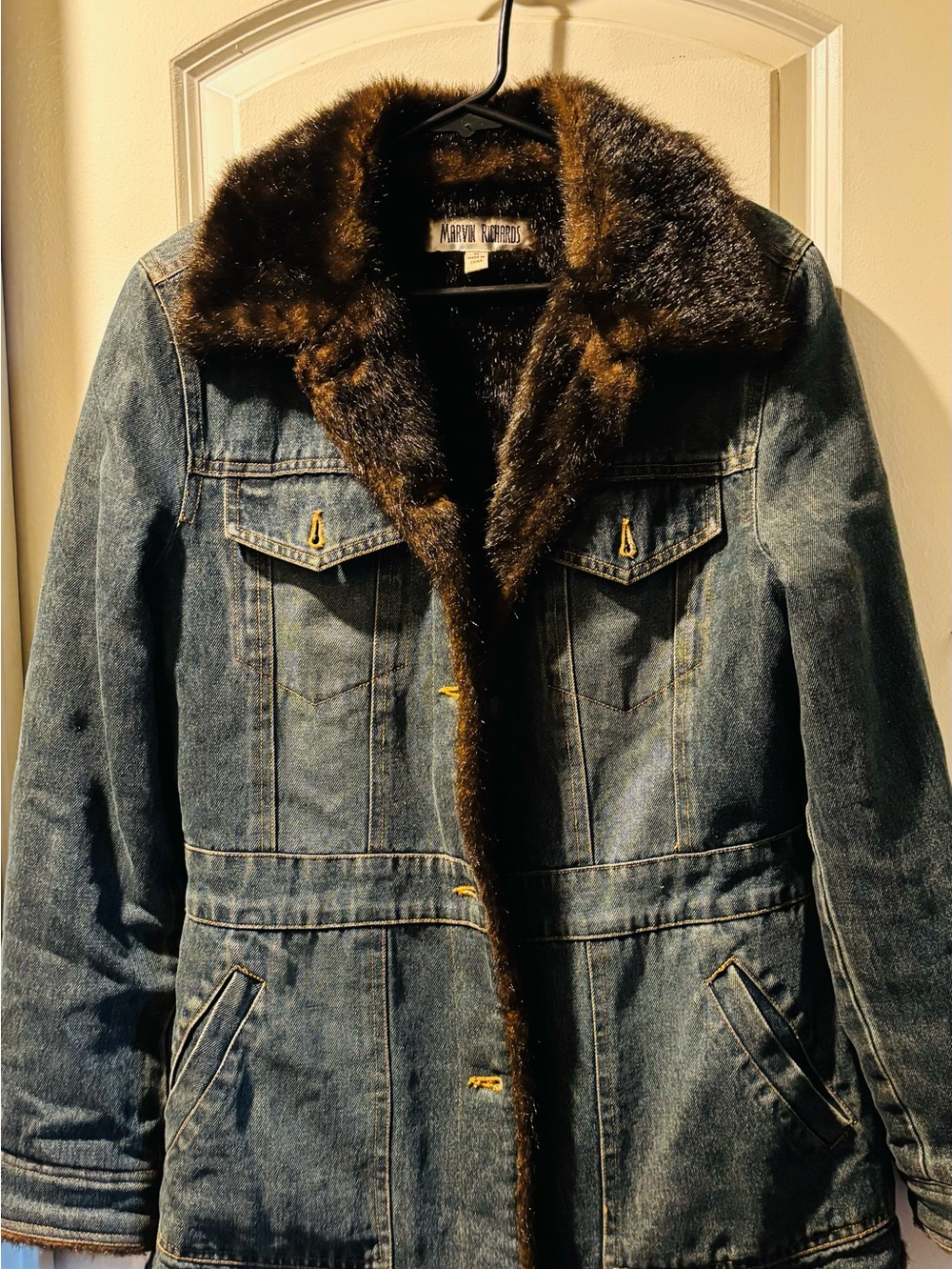 Marvin Richards Jean Fauk Fur Lining Jacket size M